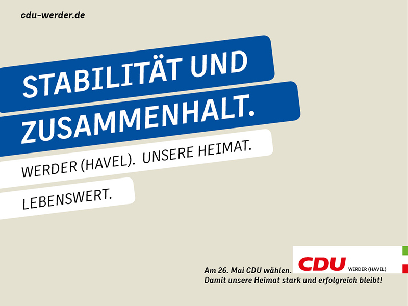 Die erste Plakatwelle der CDU Werder (Havel)