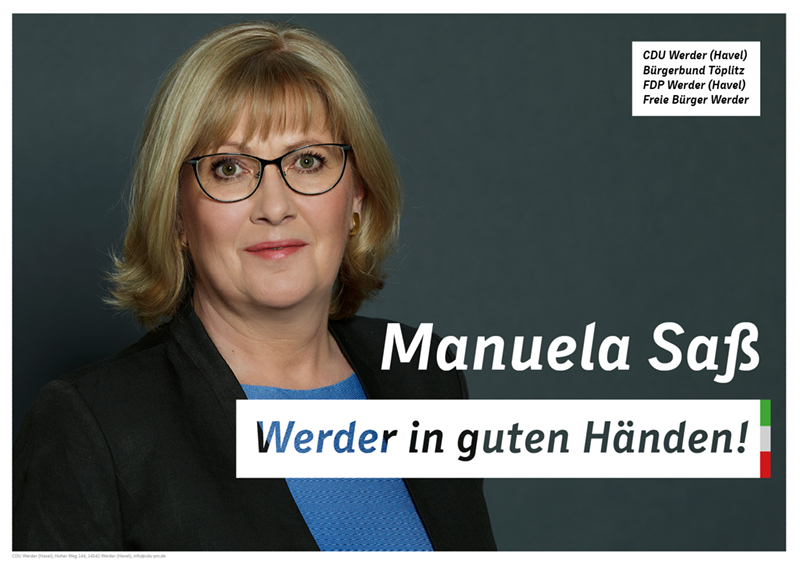 Am 12.06. Manuela Saß zur Bürgermeisterin wählen!